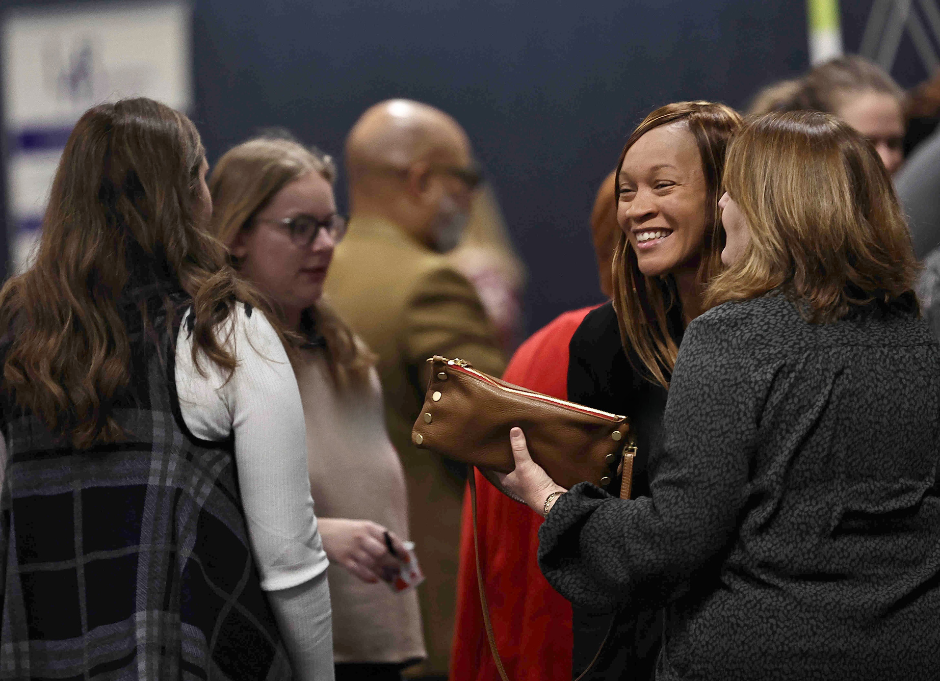 conference attendees networking